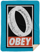Blankets Turquoise / One Size Obey One Ring 60x80 Sherpa Blanket