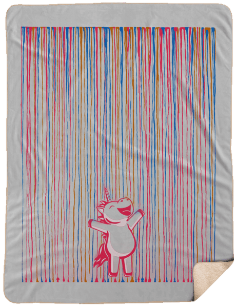 Blankets White / One Size Rainbow Rain 60x80 Sherpa Blanket