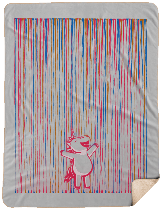 Blankets White / One Size Rainbow Rain 60x80 Sherpa Blanket