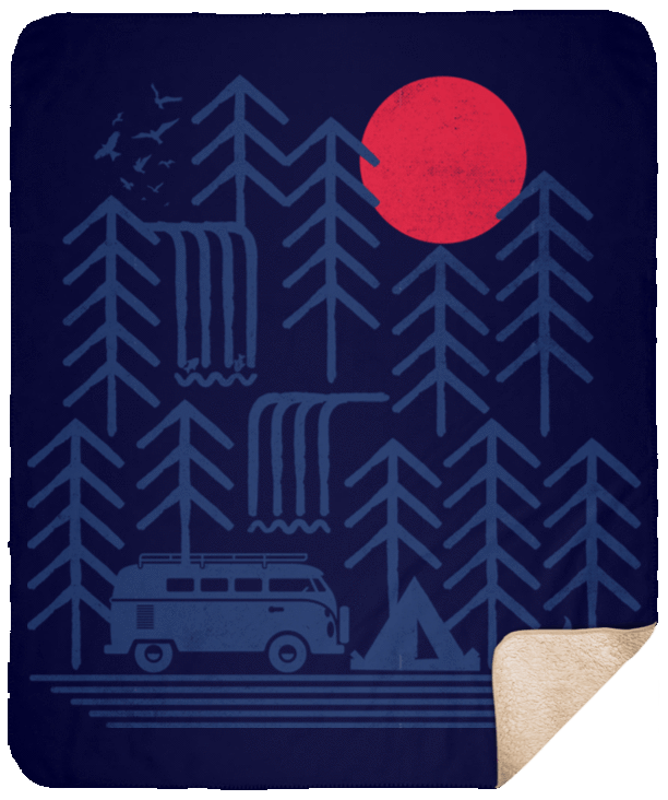 Blankets Navy / One Size Road Trip Days 50x60 Sherpa Blanket