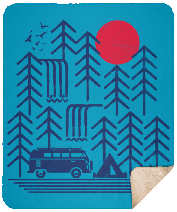 Blankets Turquoise / One Size Road Trip Days 50x60 Sherpa Blanket