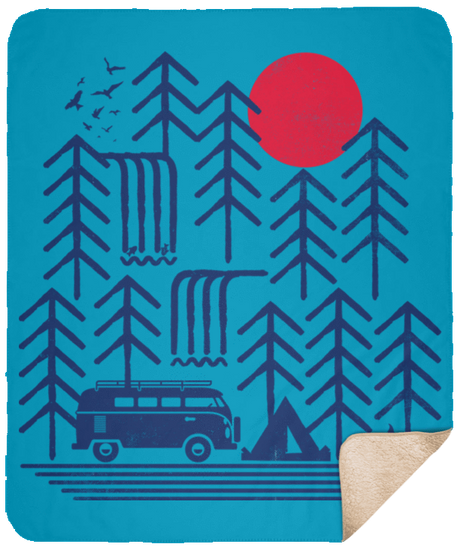 Blankets Turquoise / One Size Road Trip Days 50x60 Sherpa Blanket