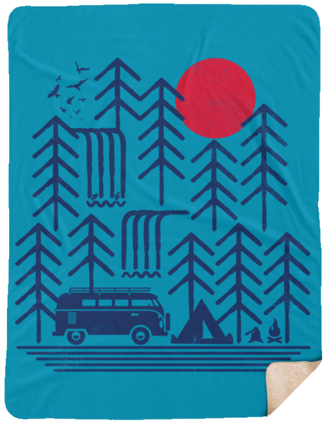 Blankets Turquoise / One Size Road Trip Days 60x80 Sherpa Blanket