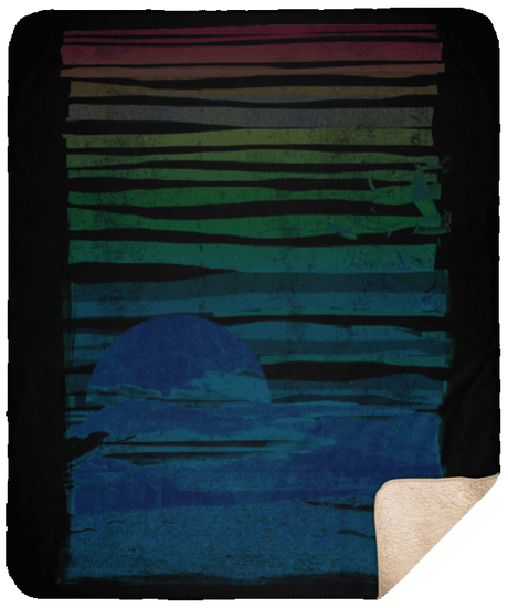 Blankets Black / One Size Sea Landscape 50x60 Sherpa Blanket
