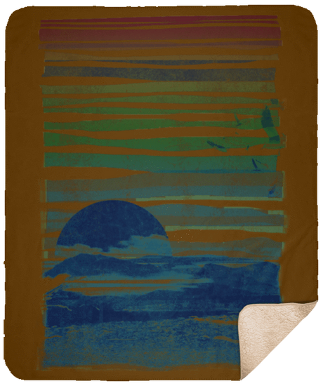 Blankets Brown / One Size Sea Landscape 50x60 Sherpa Blanket