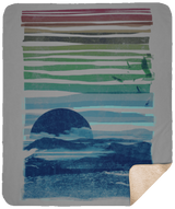 Blankets Gray / One Size Sea Landscape 50x60 Sherpa Blanket