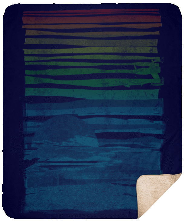 Blankets Navy / One Size Sea Landscape 50x60 Sherpa Blanket