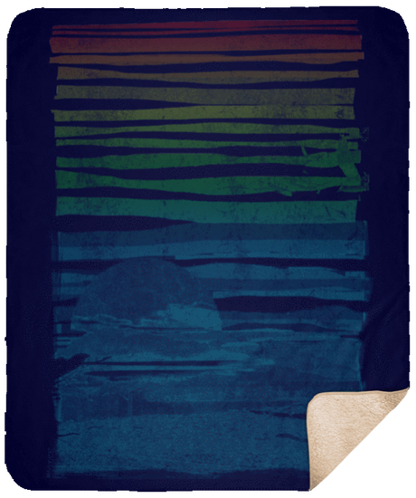 Blankets Navy / One Size Sea Landscape 50x60 Sherpa Blanket