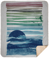 Blankets White / One Size Sea Landscape 50x60 Sherpa Blanket