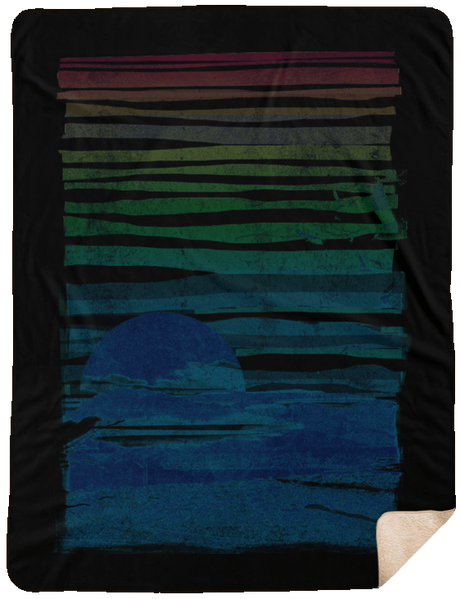 Blankets Black / One Size Sea Landscape 60x80 Sherpa Blanket