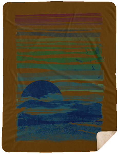 Blankets Brown / One Size Sea Landscape 60x80 Sherpa Blanket