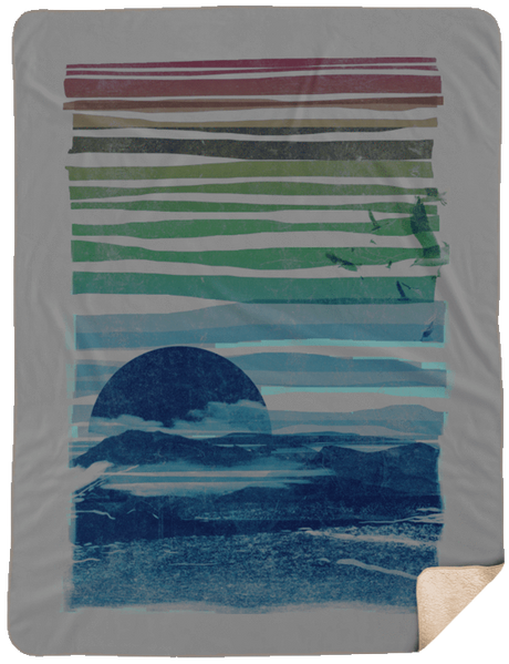 Blankets Gray / One Size Sea Landscape 60x80 Sherpa Blanket