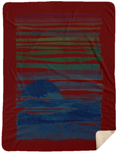 Blankets Maroon / One Size Sea Landscape 60x80 Sherpa Blanket