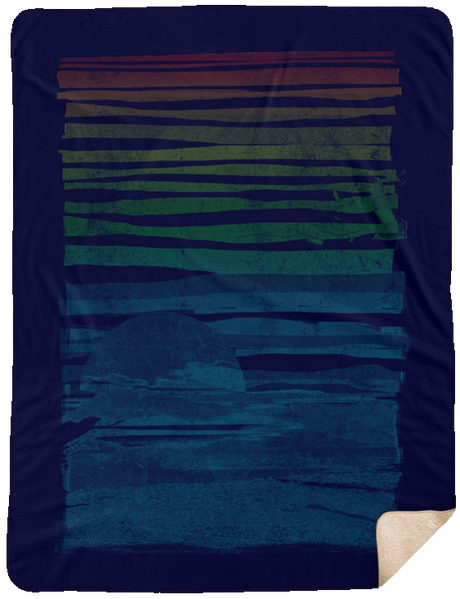 Blankets Navy / One Size Sea Landscape 60x80 Sherpa Blanket