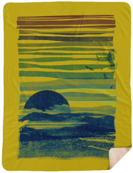 Blankets Old Gold / One Size Sea Landscape 60x80 Sherpa Blanket