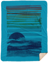 Blankets Turquoise / One Size Sea Landscape 60x80 Sherpa Blanket