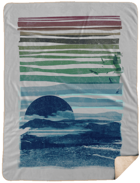 Blankets White / One Size Sea Landscape 60x80 Sherpa Blanket