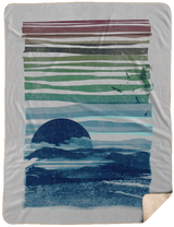 Blankets White / One Size Sea Landscape 60x80 Sherpa Blanket