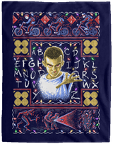Blankets Navy / One Size Stranger Things ugly sweater 60x80 MicroFleece Blanket
