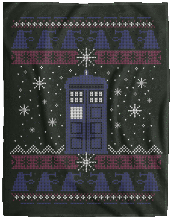 Blankets Forest / One Size Tardis in the Snow 60x80 MicroFleece Blanket