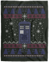 Blankets Forest / One Size Tardis in the Snow 60x80 MicroFleece Blanket