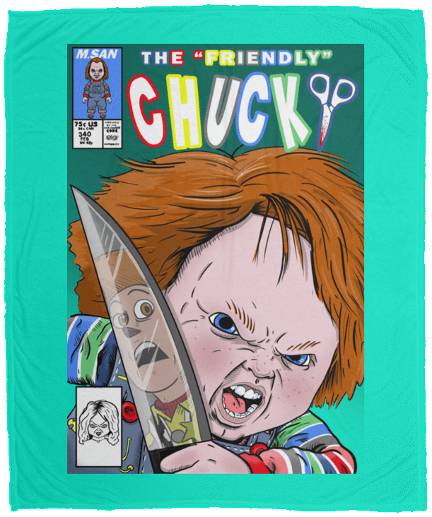 Blankets Teal / One Size The Friendly Chucky 50x60 MicroFleece Blanket