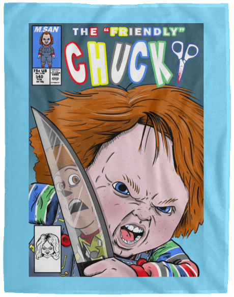 Blankets Columbia Blue / One Size The Friendly Chucky 60x80 MicroFleece Blanket