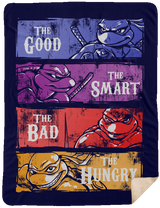 Blankets Navy / One Size The Good, Bad, Smart and Hungry 60x80 Sherpa Blanket