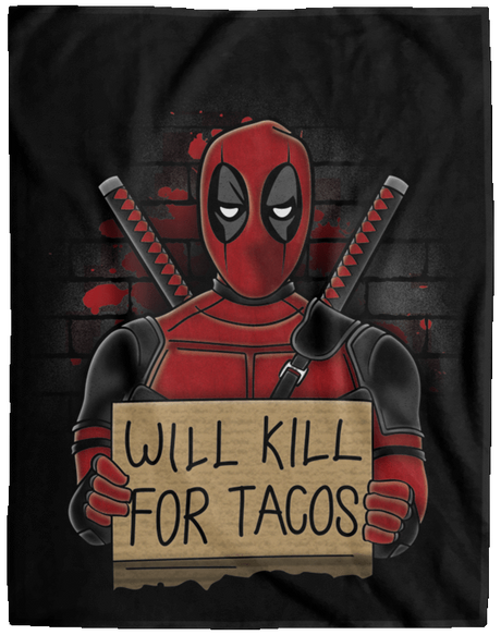 Blankets Black / One Size Will Kill for Tacos 60x80 MicroFleece Blanket