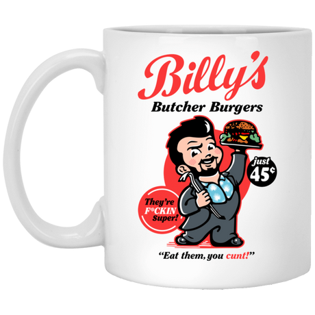 Drinkware White / One Size Billy Butcher Burgers 11oz Mug