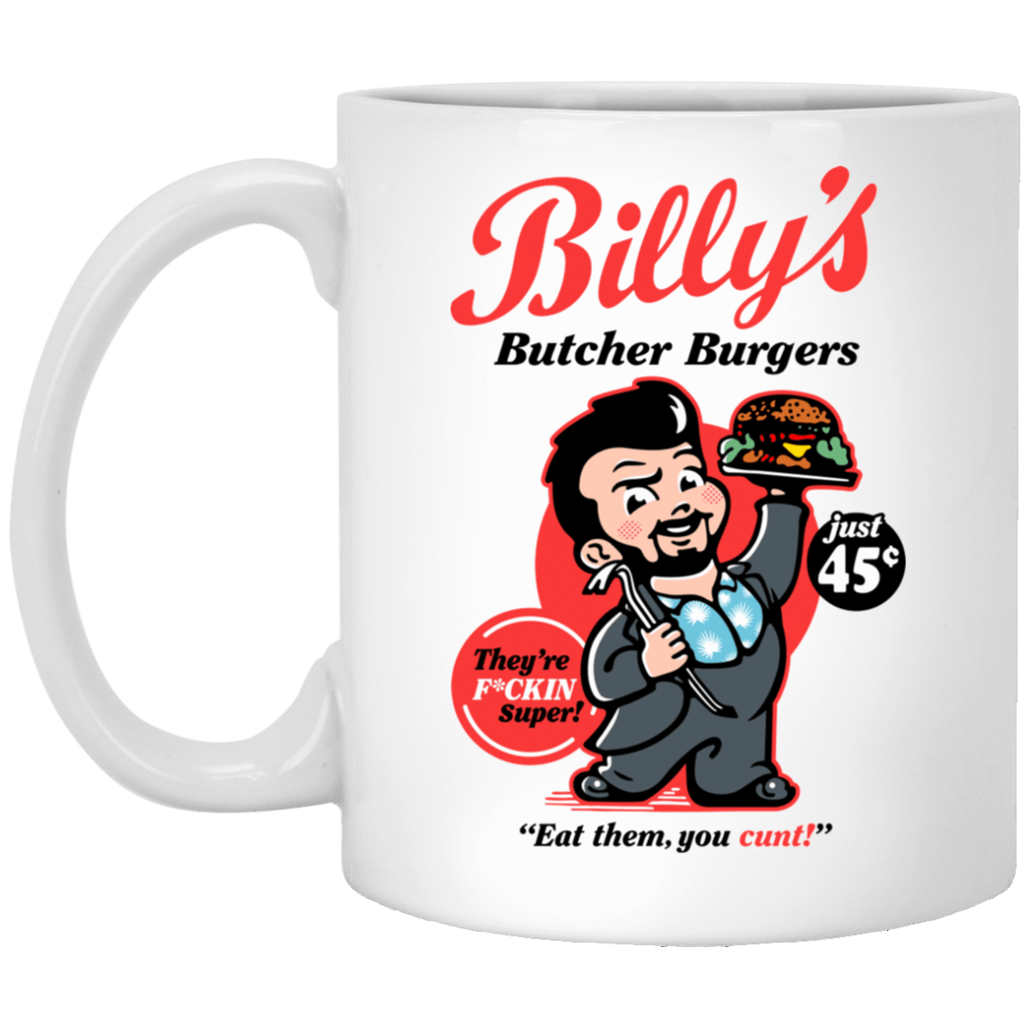 Drinkware White / One Size Billy Butcher Burgers 11oz Mug