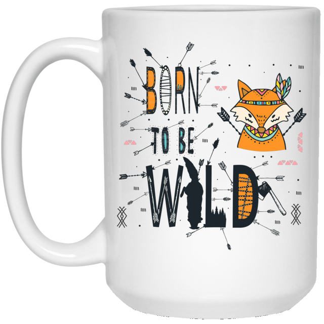 Drinkware White / One Size Born To Be Wild Fox 15oz Mug