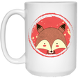 Drinkware White / One Size Cute Fox 15oz Mug