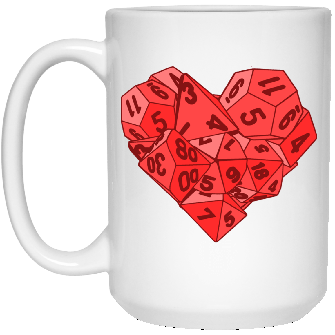 Drinkware White / One Size Dice Heart 15oz Mug
