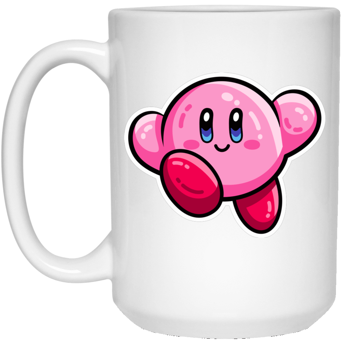 Drinkware White / One Size Kawaii Cute Kirby 15oz Mug