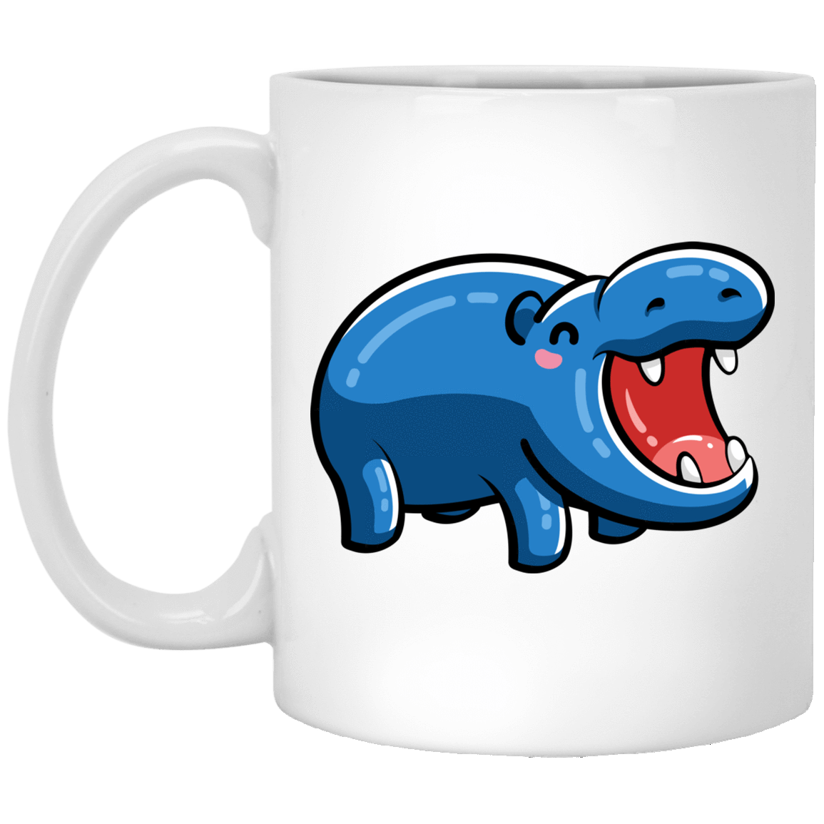 Drinkware White / One Size Kawaii Happy Hippo 11oz Mug