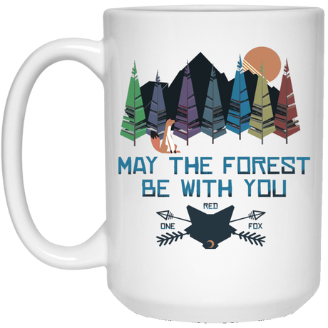 Drinkware White / One Size May The Forest Be With You One Red Fox 15oz Mug