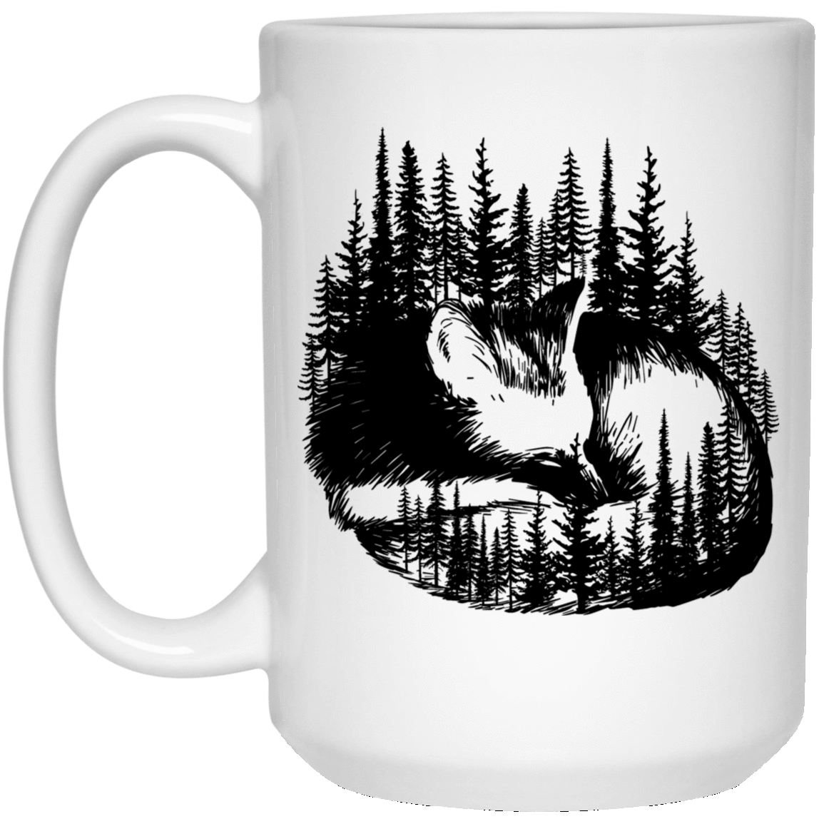 Drinkware White / One Size Sleeping Fox 15oz Mug
