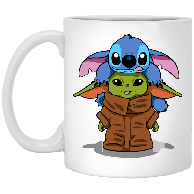 Drinkware White / One Size Stitch Yoda 11oz Mug