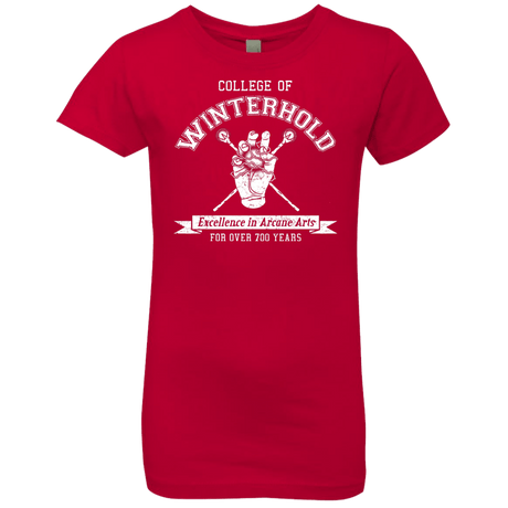 Girls_Premium T-Shirts Red / YXS College of Winterhold Girls Premium T-Shirt