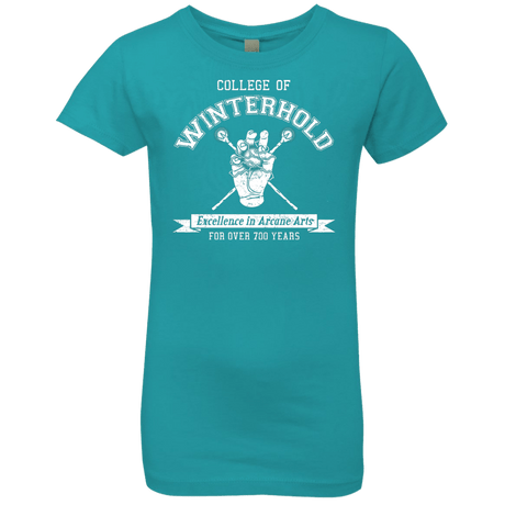 Girls_Premium T-Shirts Tahiti Blue / YXS College of Winterhold Girls Premium T-Shirt