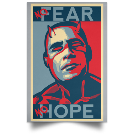 Housewares Grey / 12" x 18" A man with no fear Portrait Poster