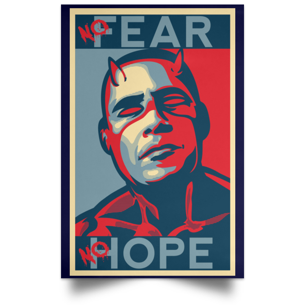 Housewares Navy / 12" x 18" A man with no fear Portrait Poster