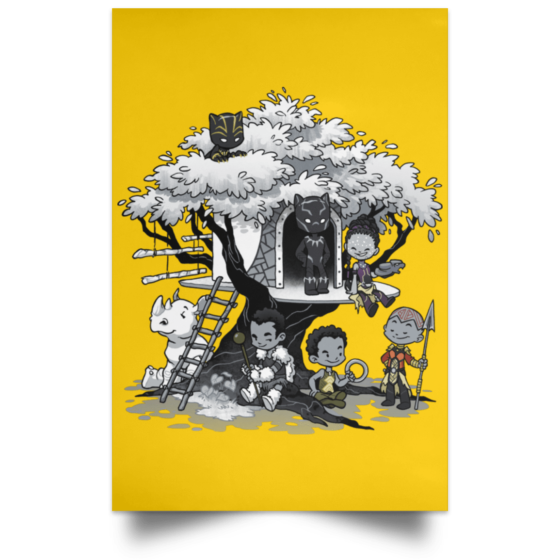 Housewares Athletic Gold / 12" x 18" African Treehouse Portrait Poster