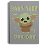 Housewares Gray / 8" x 12" Baby Yoda Daa Daa Premium Portrait Canvas