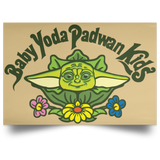 Housewares Tan / 18" x 12" Baby Yoda Padwan Kids Landscape Poster