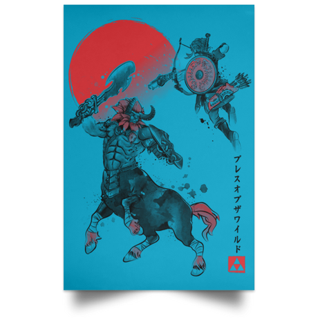 Housewares Turquoise / 12" x 18" Battle in death montain Portrait Poster