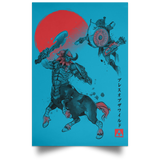 Housewares Turquoise / 12" x 18" Battle in death montain Portrait Poster