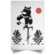Housewares White / 12" x 18" Bear On A Bike Portrait Poster
