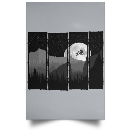 Housewares Grey / 12" x 18" Comet Mountain Bike Portrait Poster